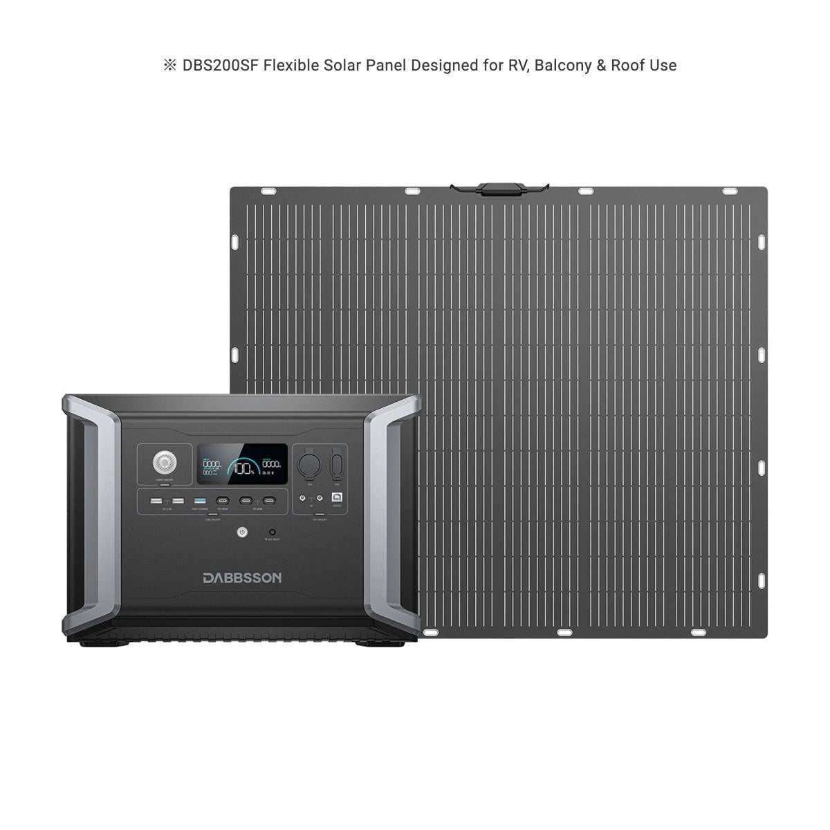 Dabbsson 200W High Efficiency Solar Panel for Home & Outdoors